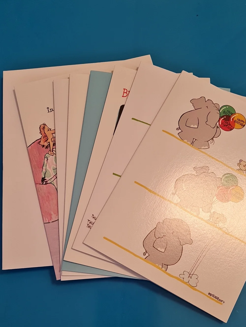 Greeting Card Set – 7 Different Birthday Cards with envelopes